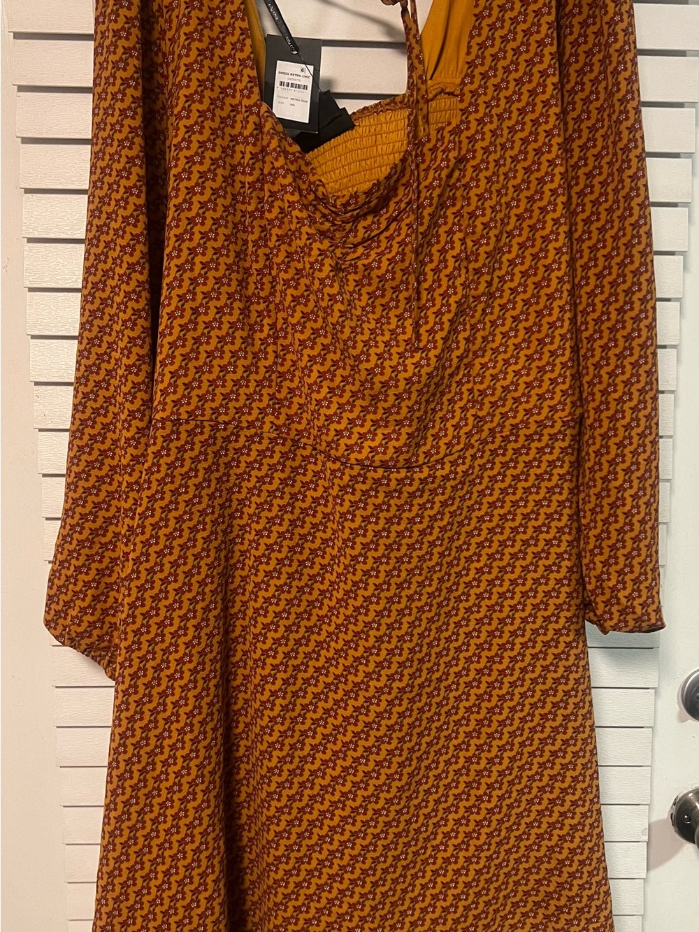 City Chic Mustard and Burgundy Mini Dress
